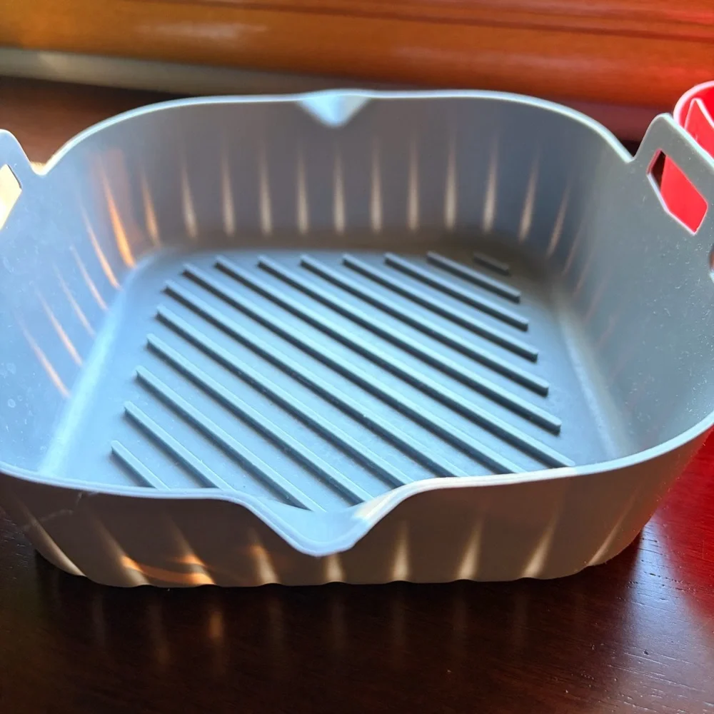 Air Fryer 2x Silicone Reusable 7” Square Liners Dishwasher Safe